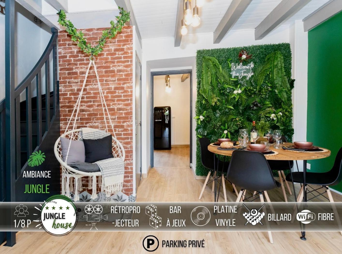 Maison "Jungle House" 90 M2 Billard, Retroprojecteur, Bar A Jeux , Vinyle, Wifi Fibre, Ideal Pro & Famille A Montbrison Eksteriør bilde
